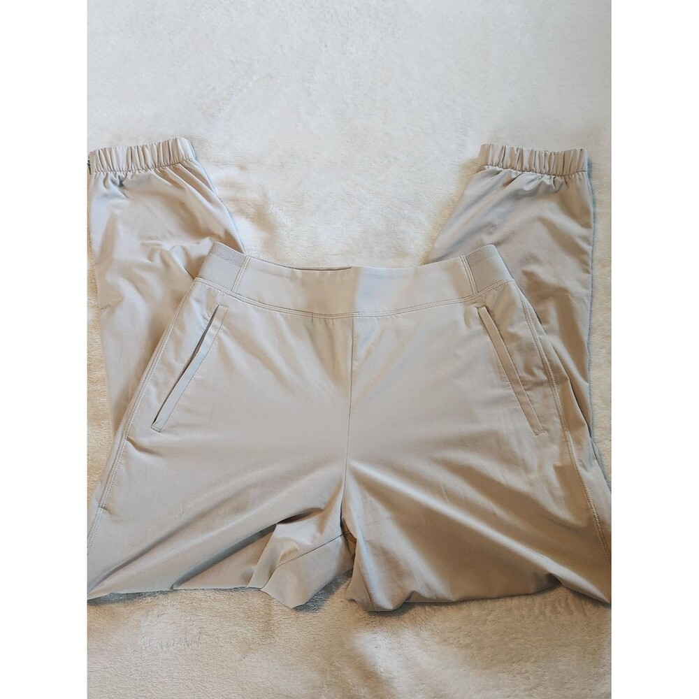 Athleta Women's Beige Joggers With Zippered Bottoms Size 6